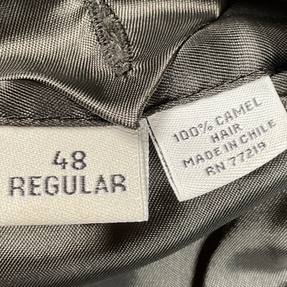 Joseph & Feiss Blazer Mens 48 Regular Black Excellent 100% Camel Hair Sport Coat